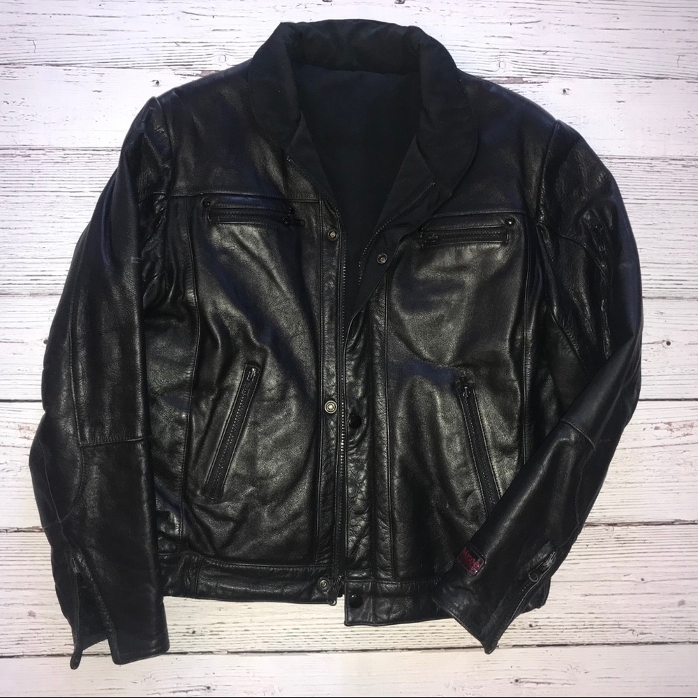 Marsee Black Womens Leather Reversable Jacket